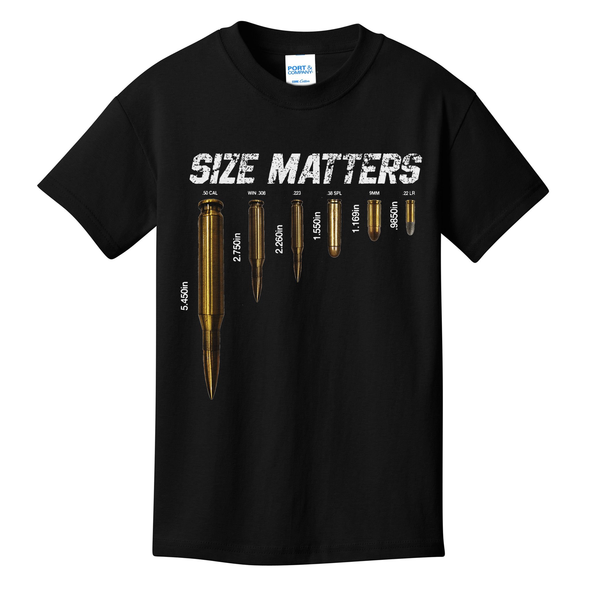 Size Matters Bullets Kids T-Shirt