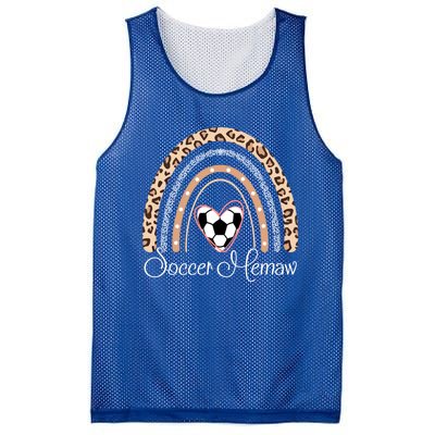 Soccer Memaw Boho Rainbow Funny Soccer Memaw Gift Mesh Reversible Basketball Jersey Tank