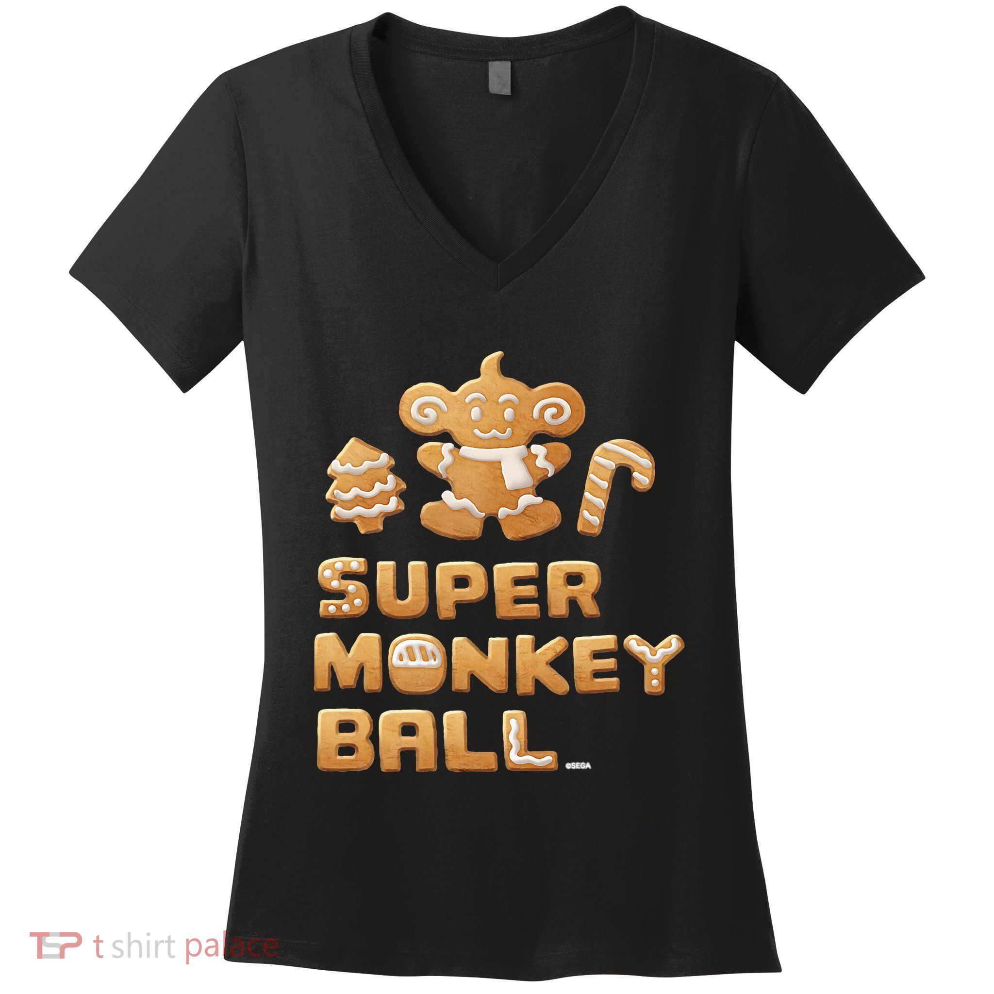 Super Monkey Ball Happy Holidays 03 Women's V-Neck T-Shirt