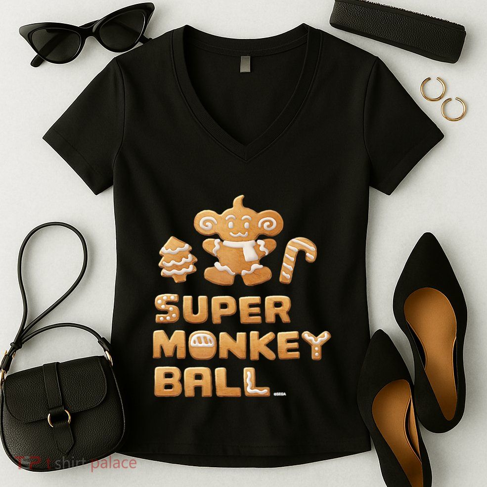 Super Monkey Ball Happy Holidays 03 Women's V-Neck T-Shirt