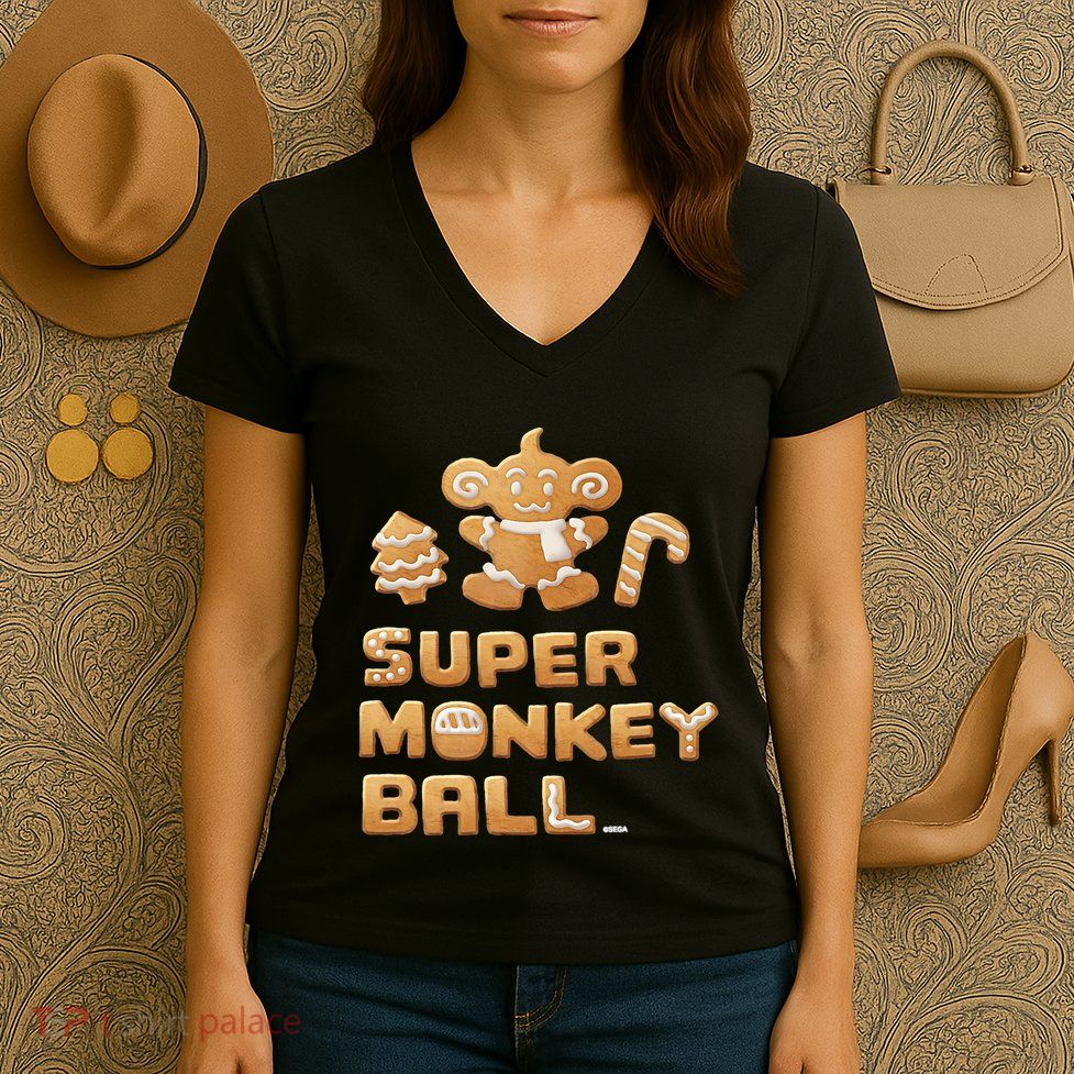 Super Monkey Ball Happy Holidays 03 Women's V-Neck T-Shirt