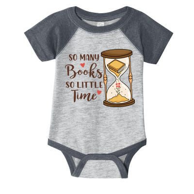So Many Books So Little Time Gift For Reading Books Infant Baby Jersey Bodysuit