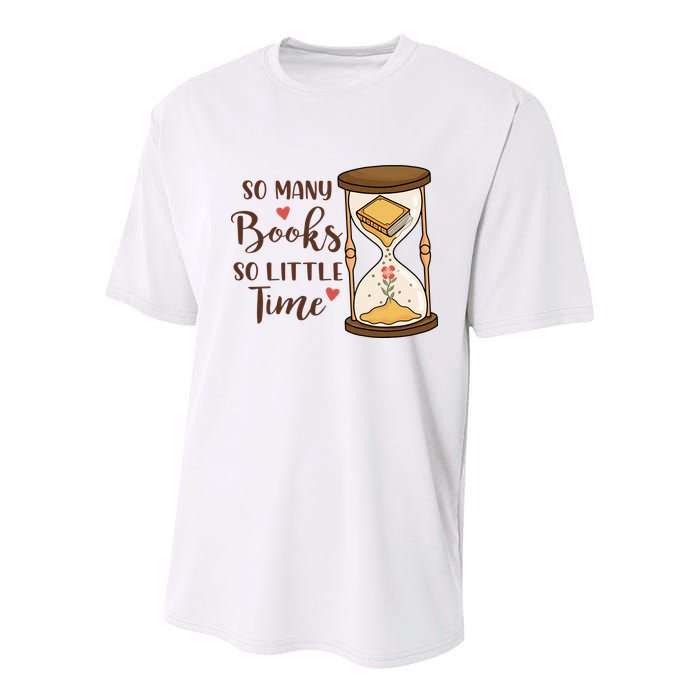 So Many Books So Little Time Gift For Reading Books Youth Performance Sprint T-Shirt