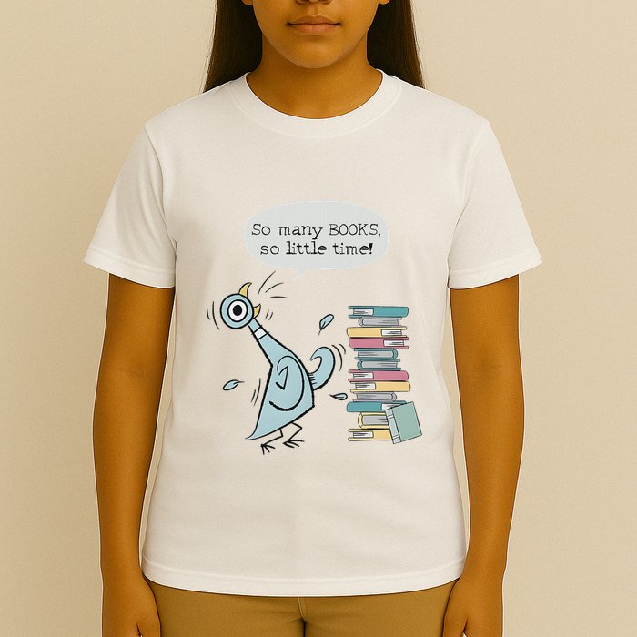 So Many Books And So Little Time Pigeon Library Reading T-Shirt