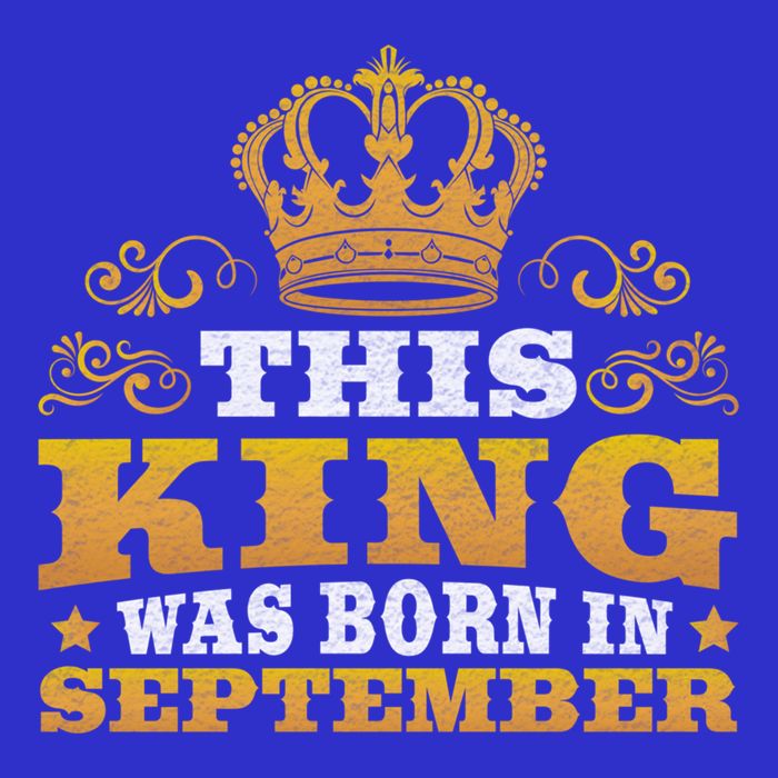 September Month Birthday Design Born In September Gift Stripe Pom Pom Beanie