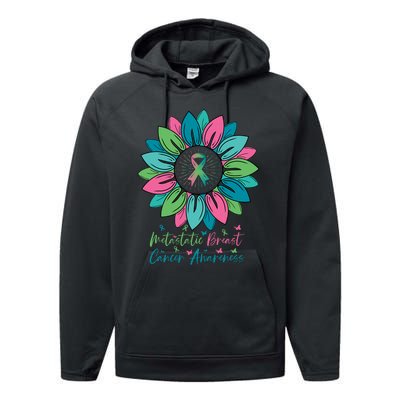 Sunflower Metastatic Breast Cancer Awareness Month Performance Fleece Hoodie