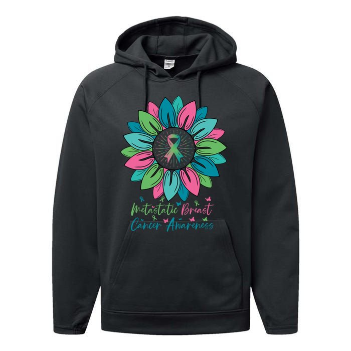 Sunflower Metastatic Breast Cancer Awareness Month Performance Fleece Hoodie