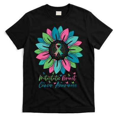 Sunflower Metastatic Breast Cancer Awareness Month T-Shirt