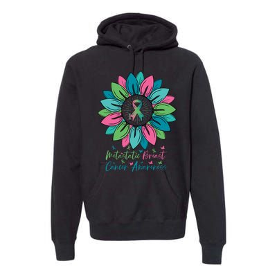 Sunflower Metastatic Breast Cancer Awareness Month Premium Hoodie