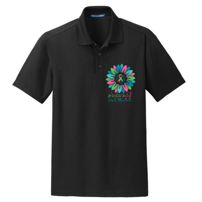 Sunflower Metastatic Breast Cancer Awareness Month Dry Zone Grid Polo