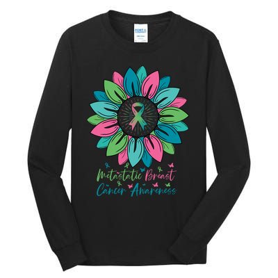 Sunflower Metastatic Breast Cancer Awareness Month Tall Long Sleeve T-Shirt