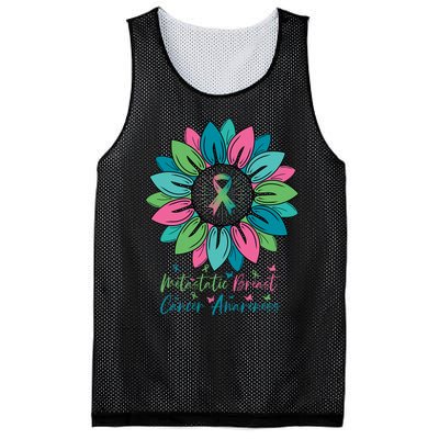 Sunflower Metastatic Breast Cancer Awareness Month Mesh Reversible Basketball Jersey Tank