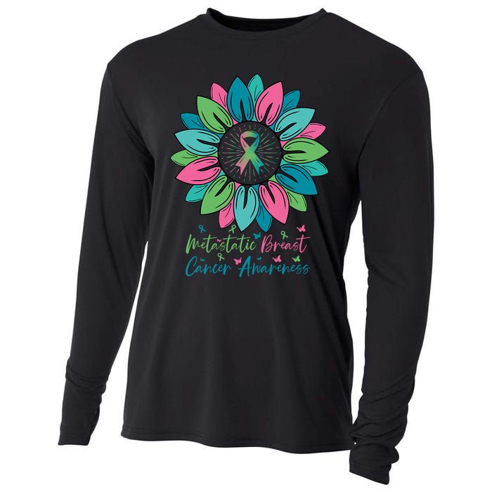 Sunflower Metastatic Breast Cancer Awareness Month Cooling Performance Long Sleeve Crew