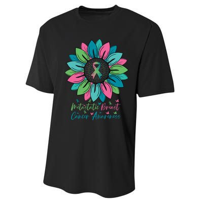 Sunflower Metastatic Breast Cancer Awareness Month Performance Sprint T-Shirt