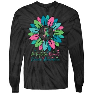 Sunflower Metastatic Breast Cancer Awareness Month Tie-Dye Long Sleeve Shirt