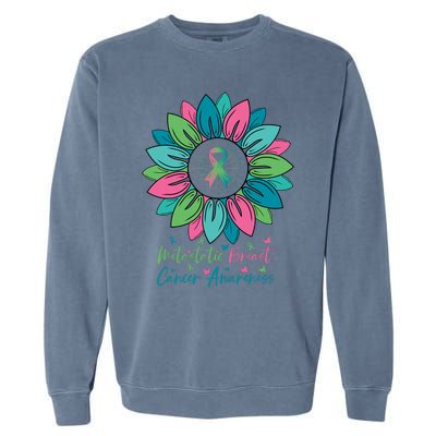 Sunflower Metastatic Breast Cancer Awareness Month Garment-Dyed Sweatshirt