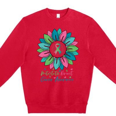 Sunflower Metastatic Breast Cancer Awareness Month Premium Crewneck Sweatshirt