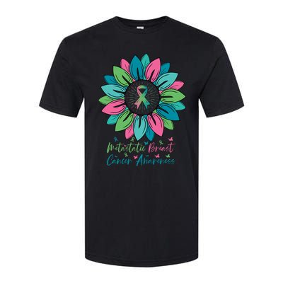 Sunflower Metastatic Breast Cancer Awareness Month Softstyle CVC T-Shirt