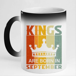 September Month Bday Party Kings Are Born In September Great Gift 11oz Black Color Changing Mug