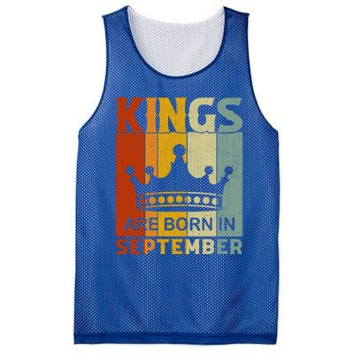 September Month Bday Party Kings Are Born In September Great Gift Mesh Reversible Basketball Jersey Tank