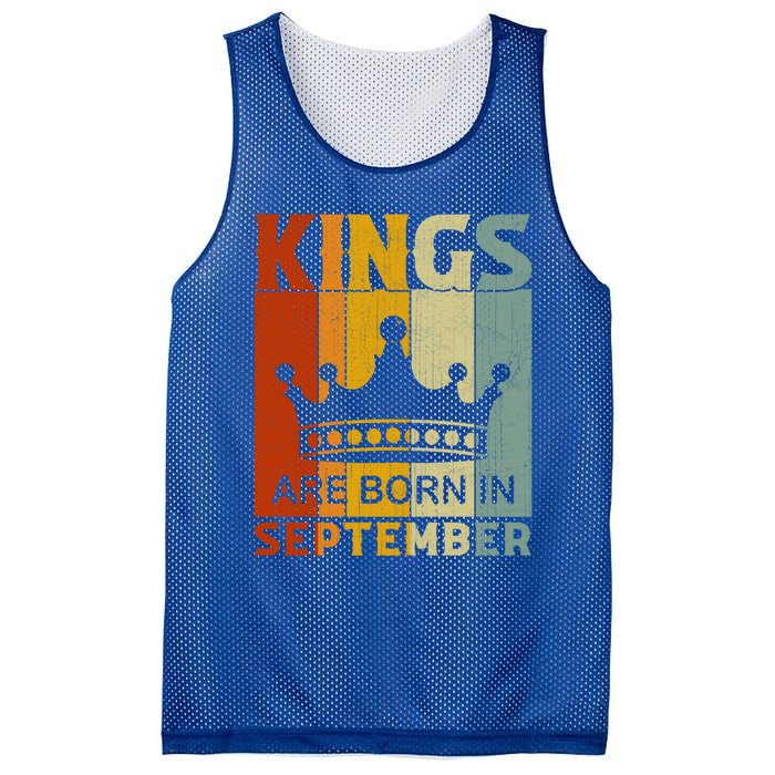 September Month Bday Party Kings Are Born In September Great Gift Mesh Reversible Basketball Jersey Tank