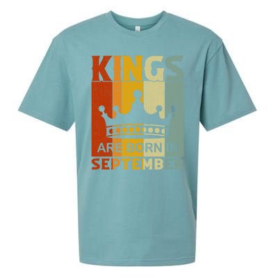 September Month Bday Party Kings Are Born In September Great Gift Sueded Cloud Jersey T-Shirt