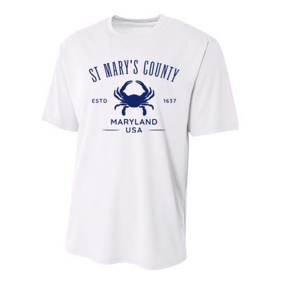 St MaryS County In Southern Maryland Est 1637 Performance Sprint T-Shirt