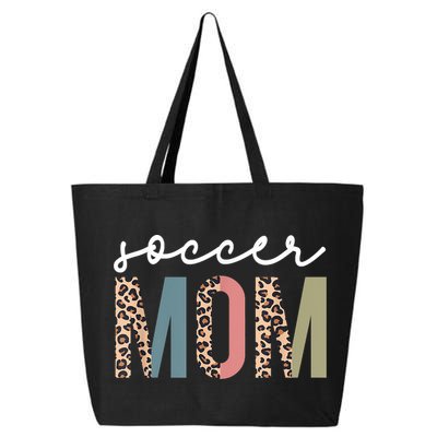 Soccer Mom Cute Mom Life Soccer Game Day Cheer Mom Leopard 25L Jumbo Tote