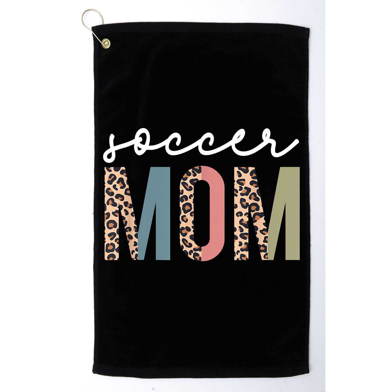 Soccer Mom Cute Mom Life Soccer Game Day Cheer Mom Leopard Golf Towel