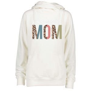 Soccer Mom Cute Mom Life Soccer Game Day Cheer Mom Leopard Womens Funnel Neck Pullover Hood