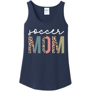 Soccer Mom Cute Mom Life Soccer Game Day Cheer Mom Leopard Ladies Essential Tank