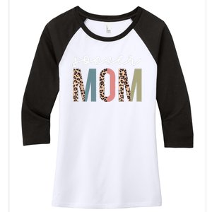 Soccer Mom Cute Mom Life Soccer Game Day Cheer Mom Leopard Women's Tri-Blend 3/4-Sleeve Raglan Shirt