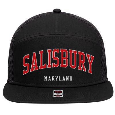 Salisbury Maryland College University Style 7 Panel Mesh Trucker Snapback Hat