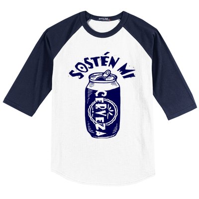 Sosten Mi Cerveza Hold My Beer Baseball Sleeve Shirt