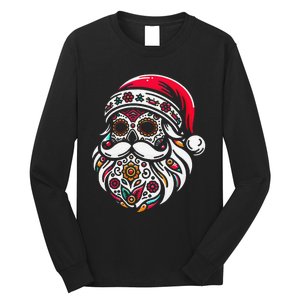 Santa Mexico Calavera Christmas Gift Long Sleeve Shirt