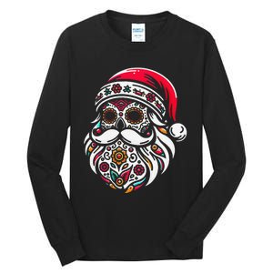 Santa Mexico Calavera Christmas Gift Tall Long Sleeve T-Shirt