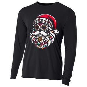 Santa Mexico Calavera Christmas Gift Cooling Performance Long Sleeve Crew