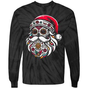 Santa Mexico Calavera Christmas Gift Tie-Dye Long Sleeve Shirt