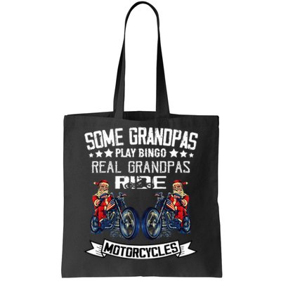 Santa Motorcycle Christmas For Grandpa Dad Motorcycle Riders  Tote Bag