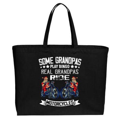 Santa Motorcycle Christmas For Grandpa Dad Motorcycle Riders  Cotton Canvas Jumbo Tote