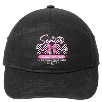 Senior Mom Class Of 2025 Senior 2025 Coquette Bow 7-Panel Snapback Hat