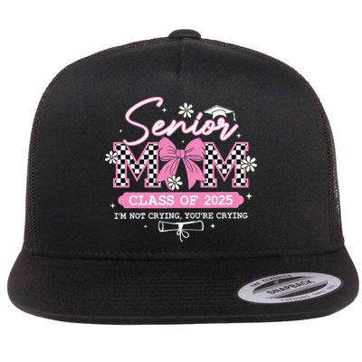 Senior Mom Class Of 2025 Senior 2025 Coquette Bow Flatbill Hat