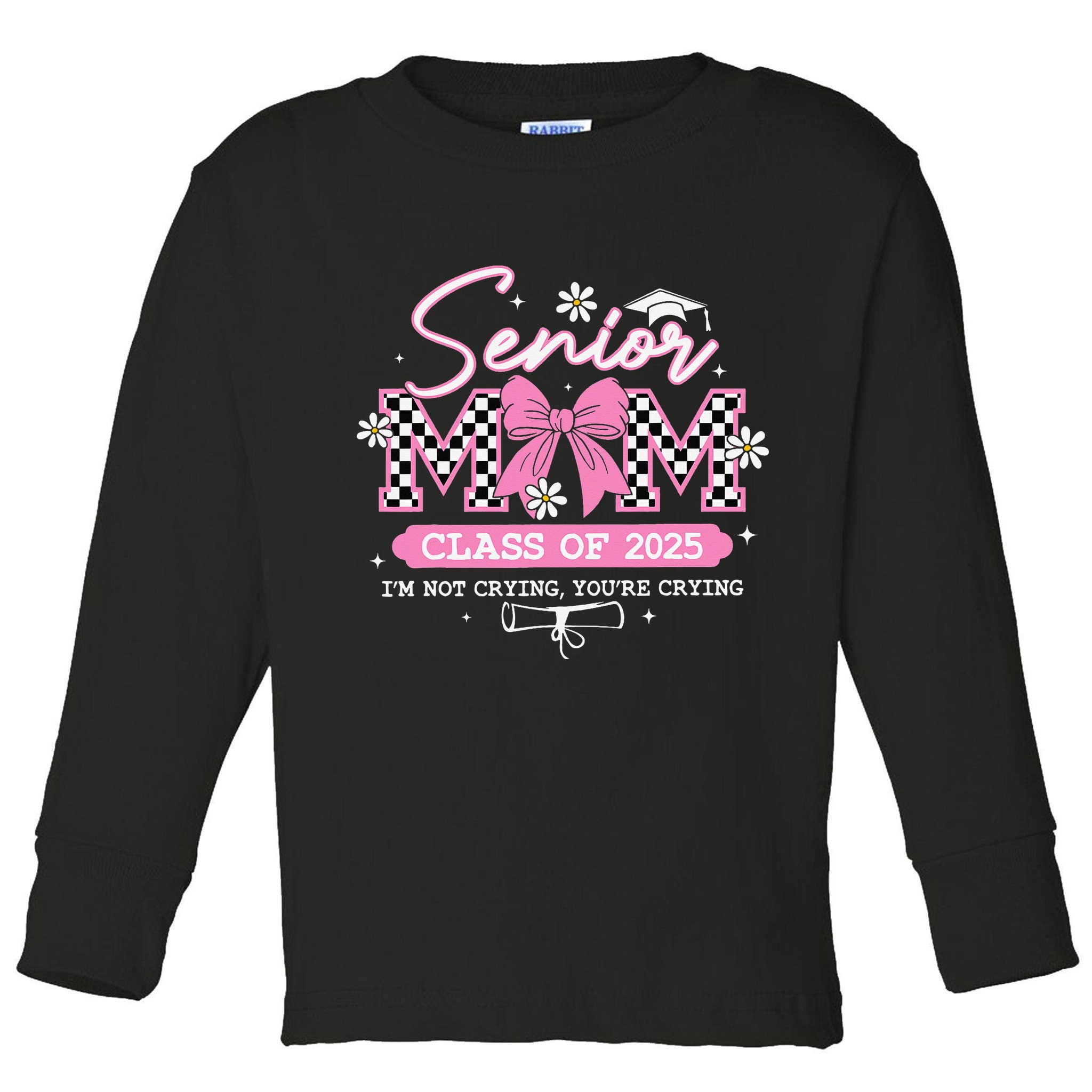 Senior Mom Class Of 2025 Senior 2025 Coquette Bow Toddler Long Sleeve Shirt