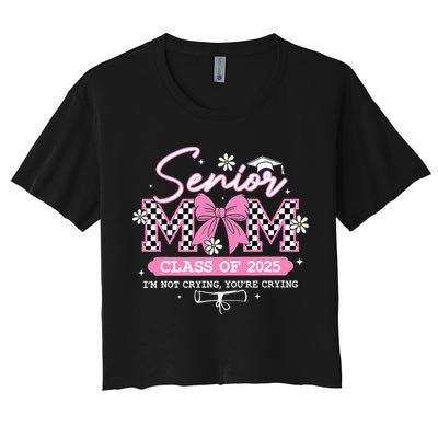 Senior Mom Class Of 2025 Senior 2025 Coquette Bow Crop Top