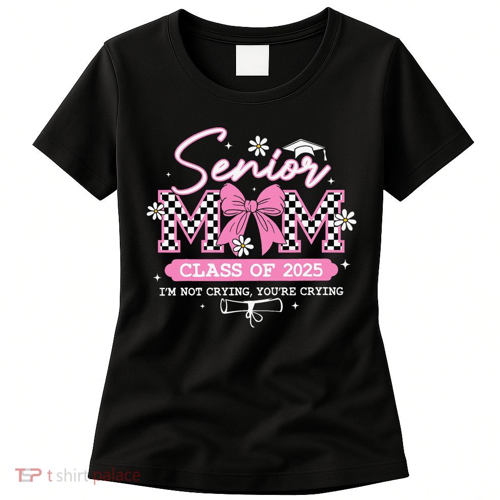 Senior Mom Class Of 2025 Senior 2025 Coquette Bow Womens T-Shirt