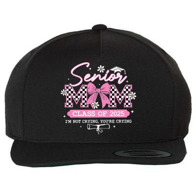 Senior Mom Class Of 2025 Senior 2025 Coquette Bow Wool Snapback Cap