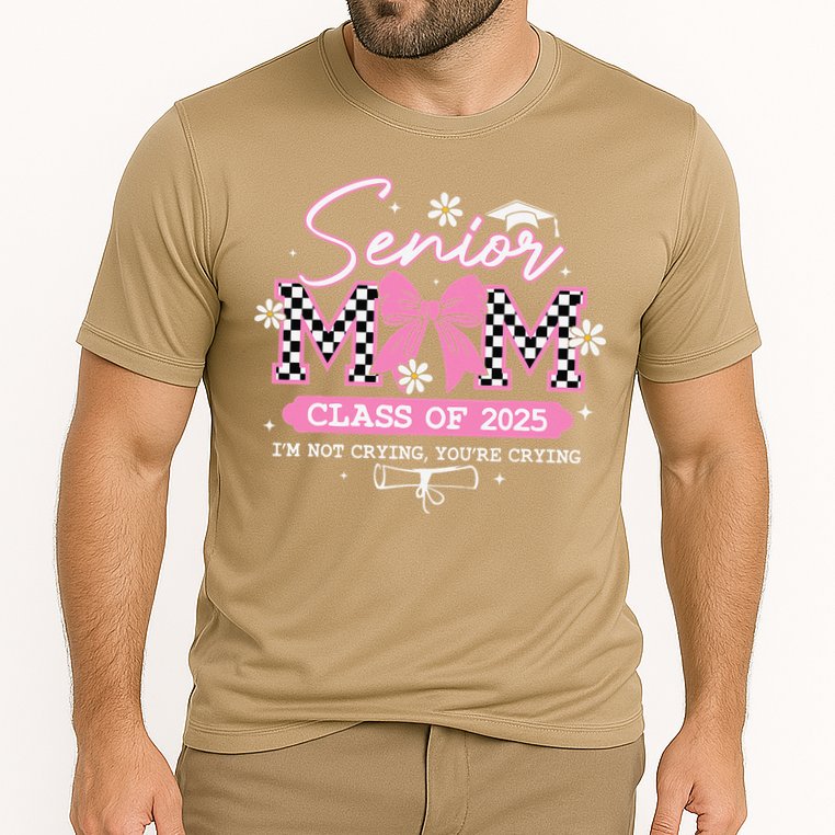 Senior Mom Class Of 2025 Senior 2025 Coquette Bow Cooling Performance Crew T-Shirt
