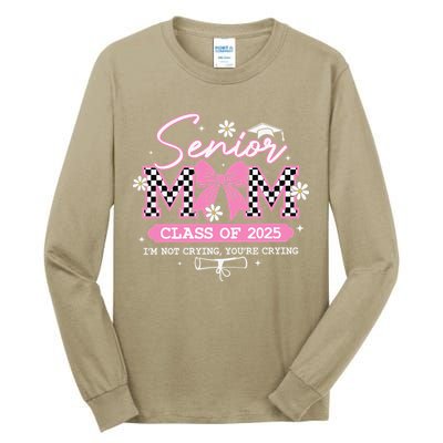 Senior Mom Class Of 2025 Senior 2025 Coquette Bow Tall Long Sleeve T-Shirt