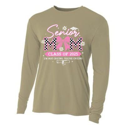 Senior Mom Class Of 2025 Senior 2025 Coquette Bow Cooling Performance Long Sleeve Crew