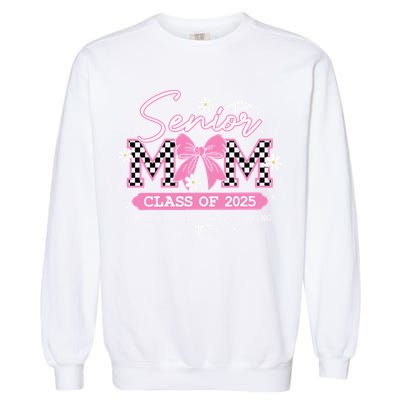 Senior Mom Class Of 2025 Senior 2025 Coquette Bow Garment-Dyed Sweatshirt